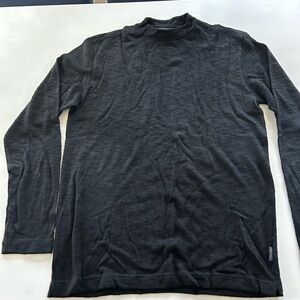 Versace Black Long Sleeve Marled Wool Sweater